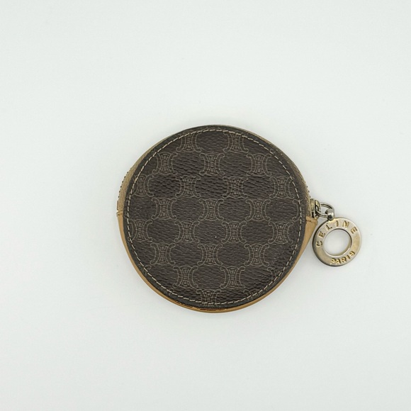 Celine Macadam Zip Coin Pouch Round with Zipper Pull - Picture 5 of 10